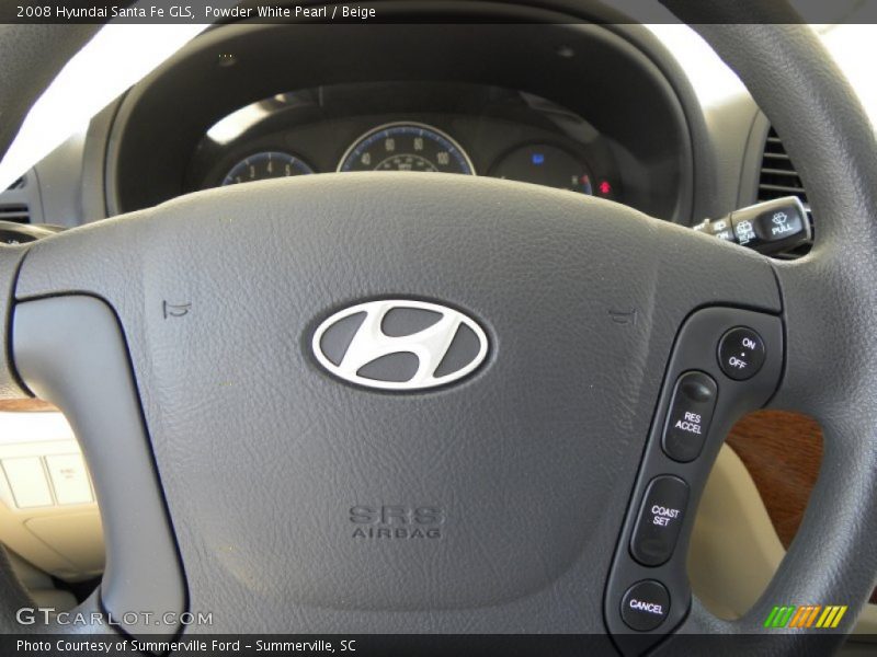Powder White Pearl / Beige 2008 Hyundai Santa Fe GLS
