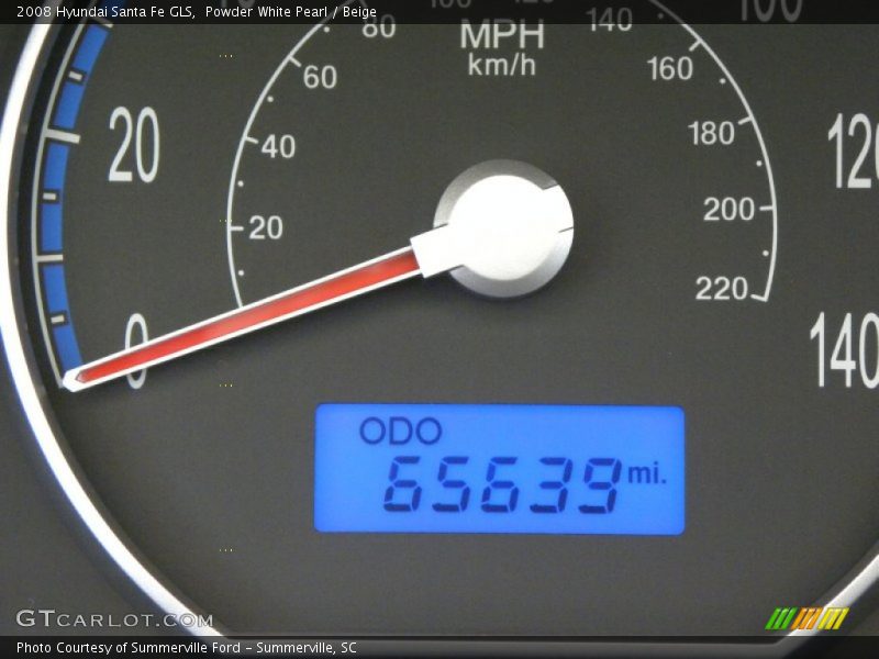 Powder White Pearl / Beige 2008 Hyundai Santa Fe GLS