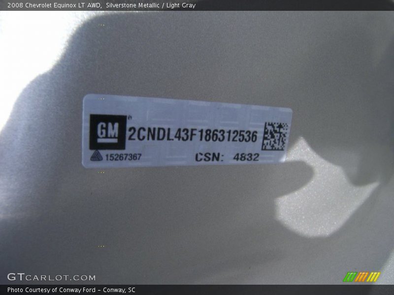 Silverstone Metallic / Light Gray 2008 Chevrolet Equinox LT AWD