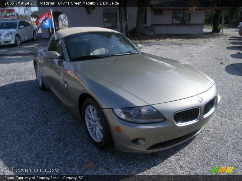 Olivine Green Metallic / Dark Beige 2005 BMW Z4 2.5i Roadster