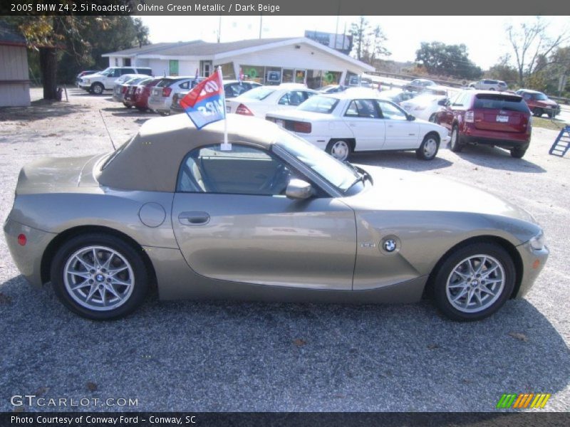 Olivine Green Metallic / Dark Beige 2005 BMW Z4 2.5i Roadster