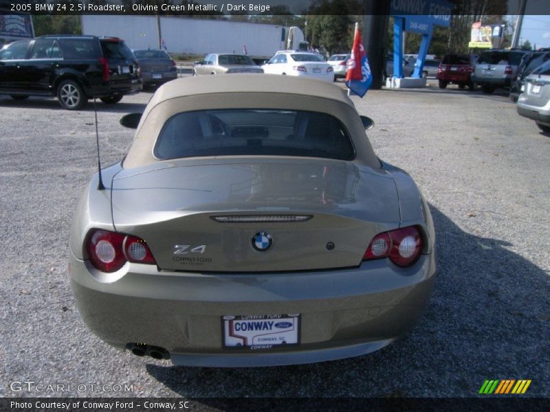 Olivine Green Metallic / Dark Beige 2005 BMW Z4 2.5i Roadster