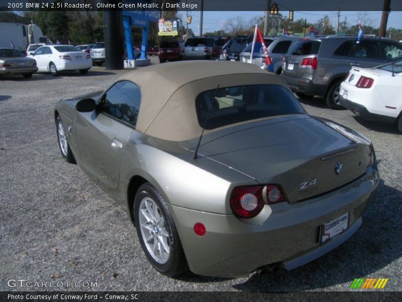Olivine Green Metallic / Dark Beige 2005 BMW Z4 2.5i Roadster