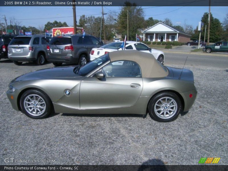 Olivine Green Metallic / Dark Beige 2005 BMW Z4 2.5i Roadster