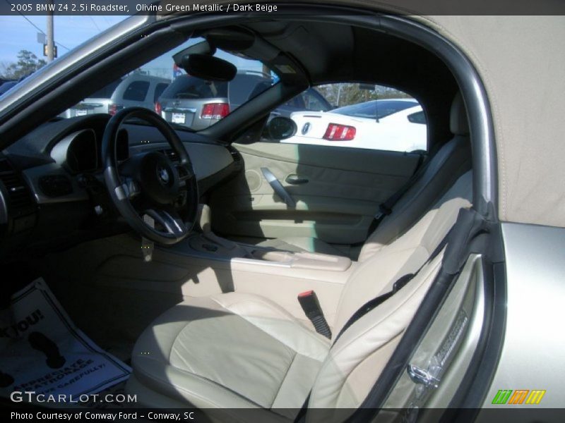 Olivine Green Metallic / Dark Beige 2005 BMW Z4 2.5i Roadster