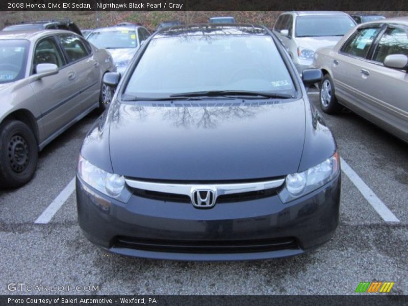 Nighthawk Black Pearl / Gray 2008 Honda Civic EX Sedan