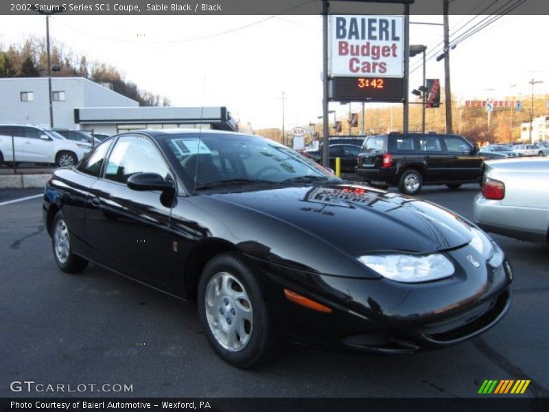 Sable Black / Black 2002 Saturn S Series SC1 Coupe