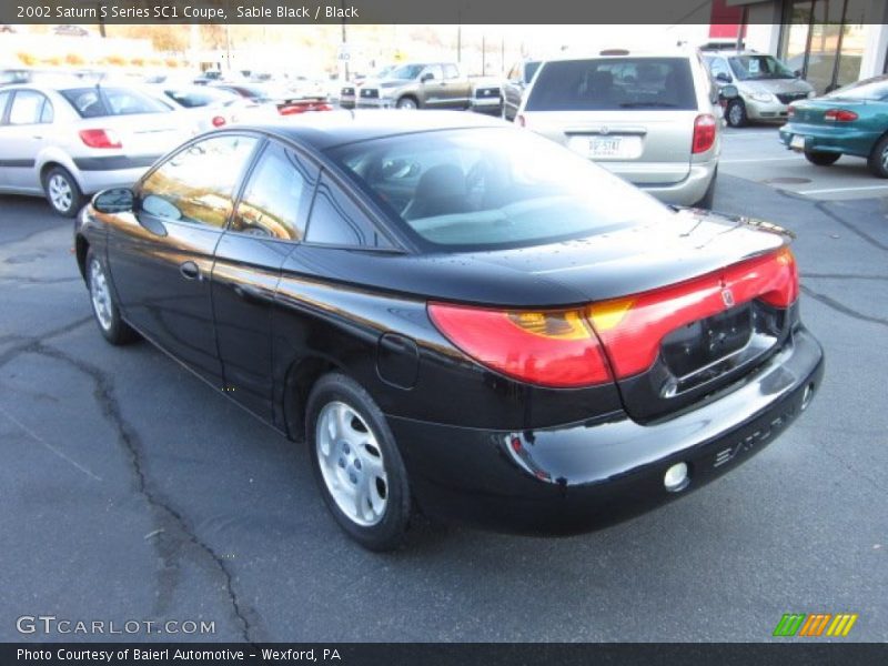Sable Black / Black 2002 Saturn S Series SC1 Coupe
