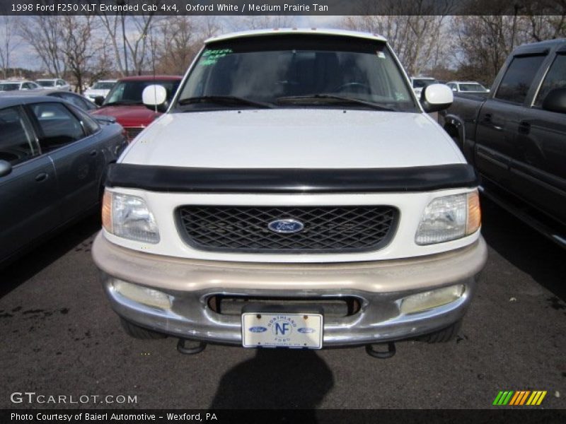 Oxford White / Medium Prairie Tan 1998 Ford F250 XLT Extended Cab 4x4