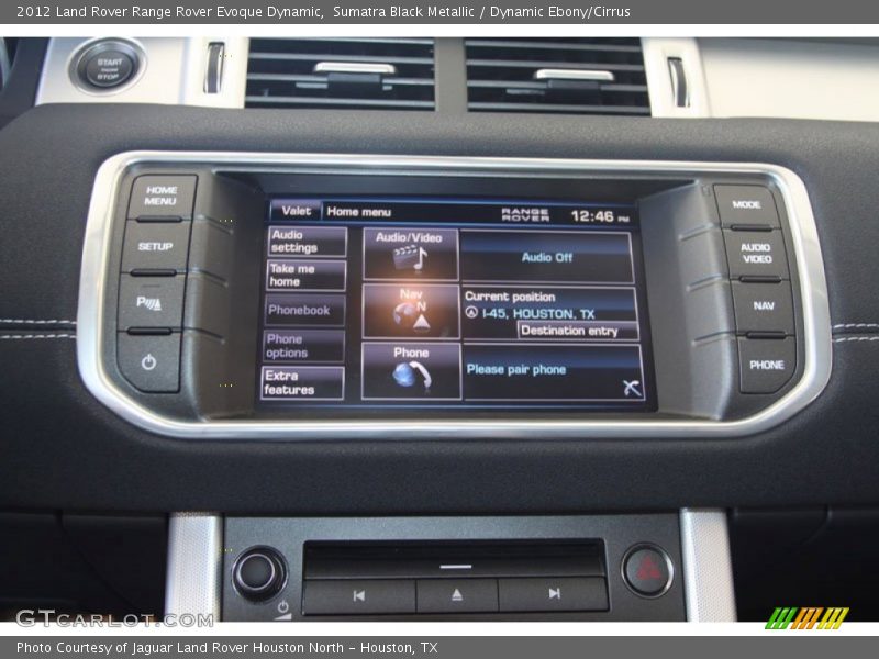Sumatra Black Metallic / Dynamic Ebony/Cirrus 2012 Land Rover Range Rover Evoque Dynamic