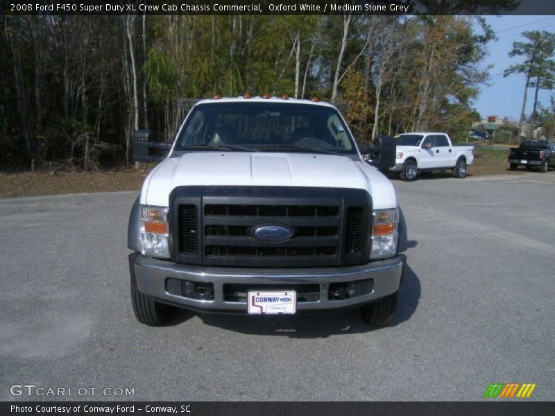 Oxford White / Medium Stone Grey 2008 Ford F450 Super Duty XL Crew Cab Chassis Commercial