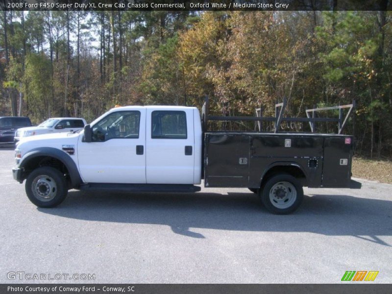Oxford White / Medium Stone Grey 2008 Ford F450 Super Duty XL Crew Cab Chassis Commercial