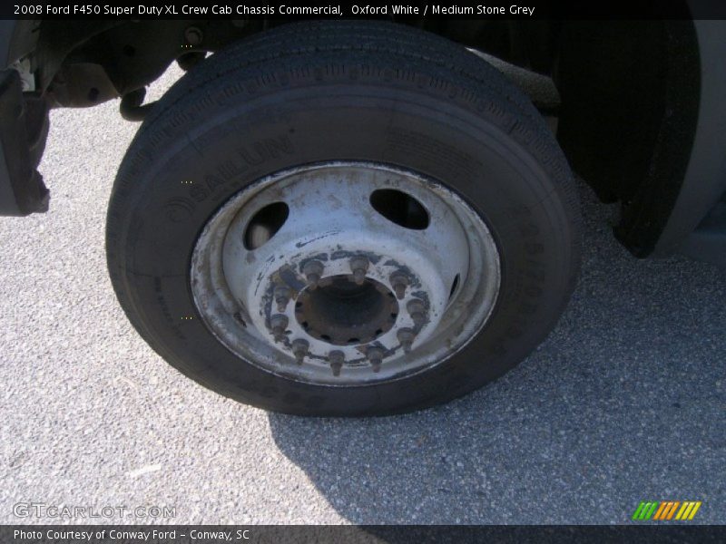 Oxford White / Medium Stone Grey 2008 Ford F450 Super Duty XL Crew Cab Chassis Commercial