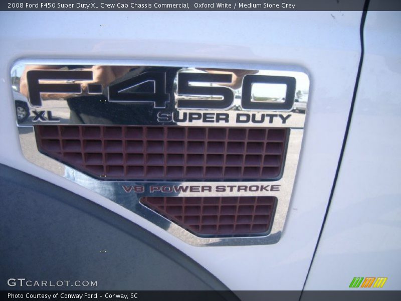 Oxford White / Medium Stone Grey 2008 Ford F450 Super Duty XL Crew Cab Chassis Commercial