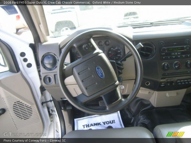 Oxford White / Medium Stone Grey 2008 Ford F450 Super Duty XL Crew Cab Chassis Commercial