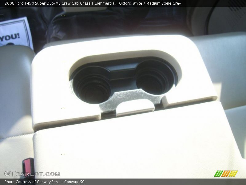 Oxford White / Medium Stone Grey 2008 Ford F450 Super Duty XL Crew Cab Chassis Commercial
