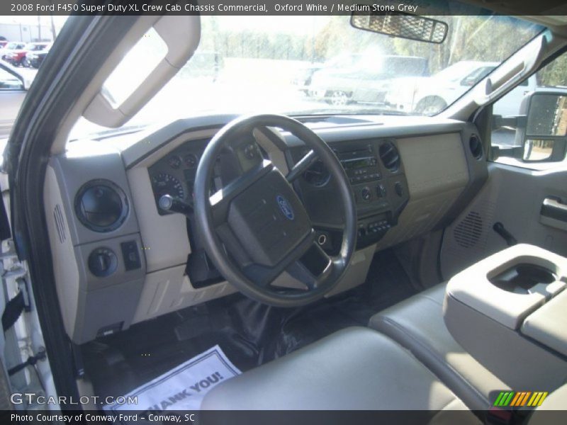Oxford White / Medium Stone Grey 2008 Ford F450 Super Duty XL Crew Cab Chassis Commercial