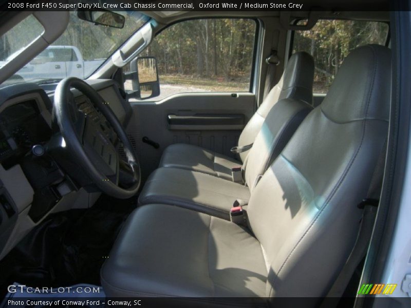 Oxford White / Medium Stone Grey 2008 Ford F450 Super Duty XL Crew Cab Chassis Commercial