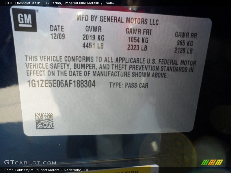 Imperial Blue Metallic / Ebony 2010 Chevrolet Malibu LTZ Sedan