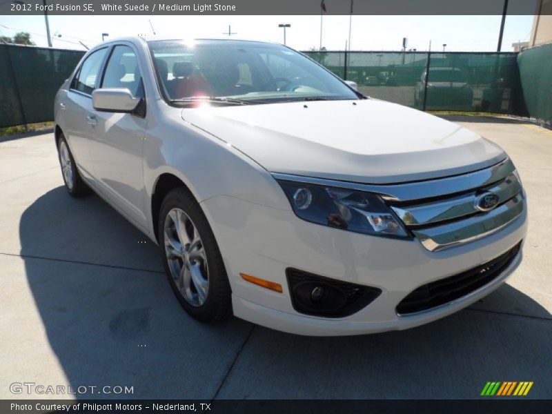 White Suede / Medium Light Stone 2012 Ford Fusion SE