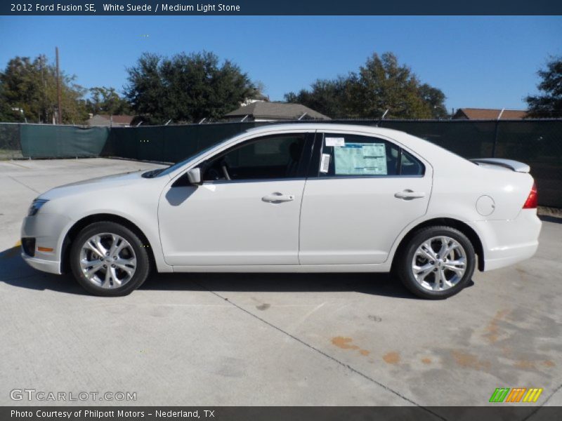 White Suede / Medium Light Stone 2012 Ford Fusion SE