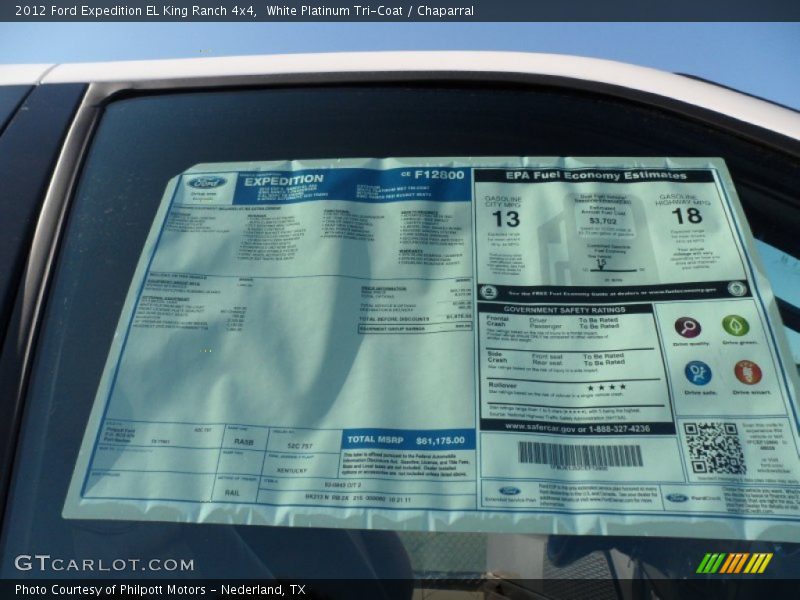  2012 Expedition EL King Ranch 4x4 Window Sticker