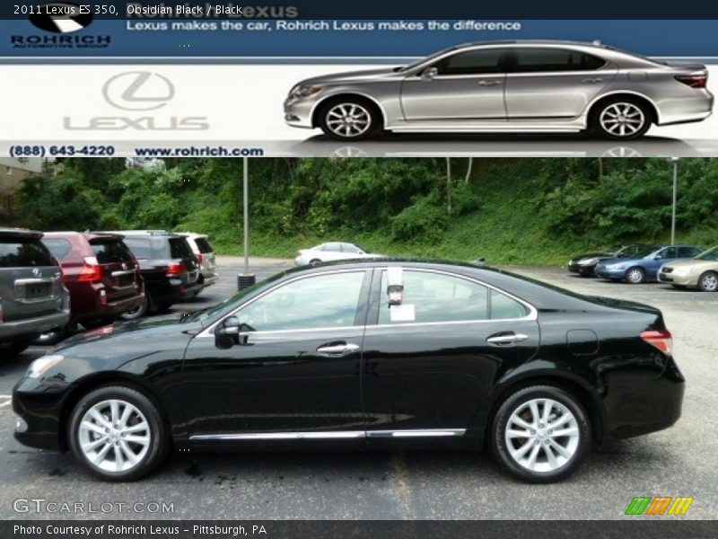 Obsidian Black / Black 2011 Lexus ES 350