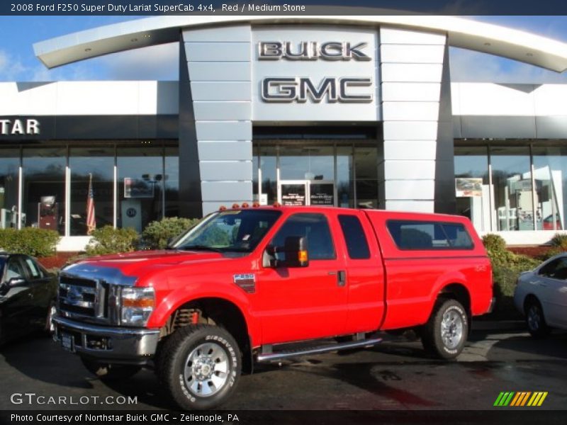Red / Medium Stone 2008 Ford F250 Super Duty Lariat SuperCab 4x4
