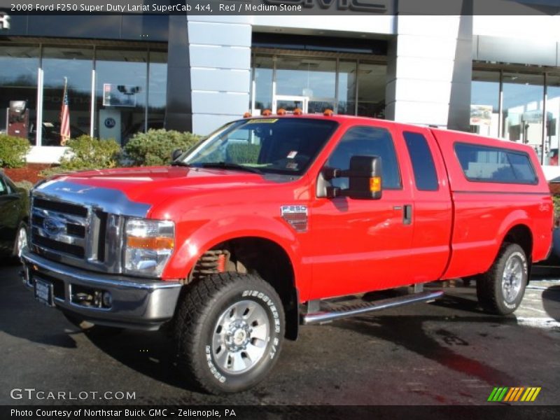 Red / Medium Stone 2008 Ford F250 Super Duty Lariat SuperCab 4x4