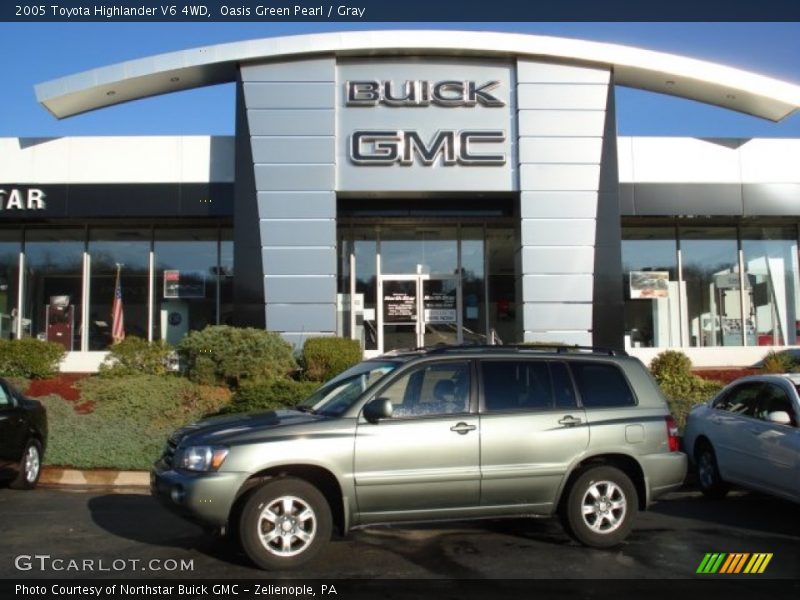 Oasis Green Pearl / Gray 2005 Toyota Highlander V6 4WD