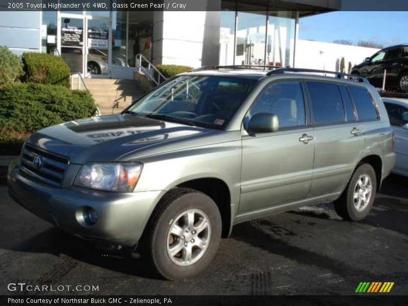 Oasis Green Pearl / Gray 2005 Toyota Highlander V6 4WD