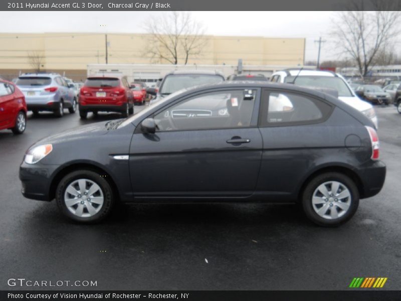 Charcoal Gray / Black 2011 Hyundai Accent GL 3 Door