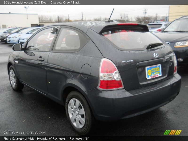 Charcoal Gray / Black 2011 Hyundai Accent GL 3 Door