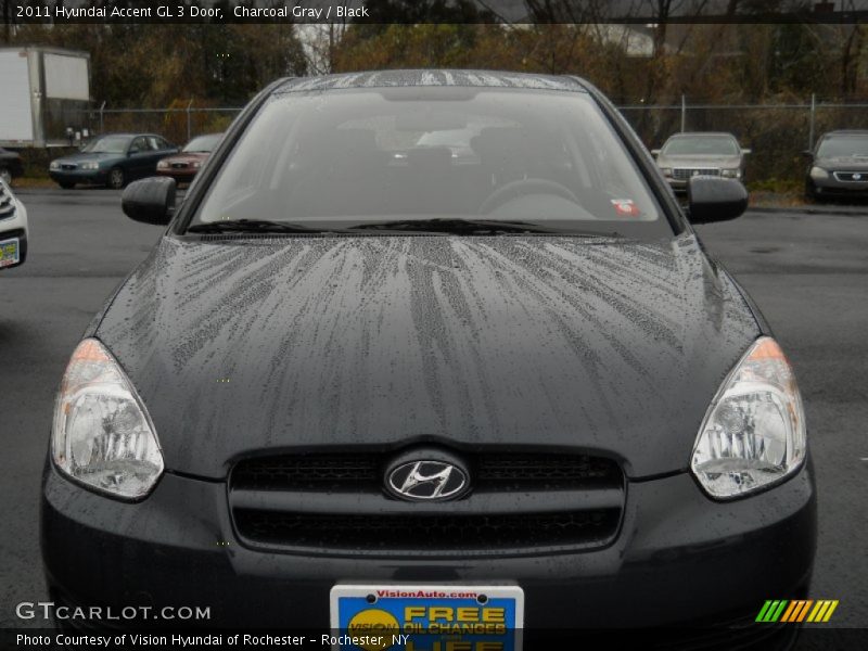 Charcoal Gray / Black 2011 Hyundai Accent GL 3 Door