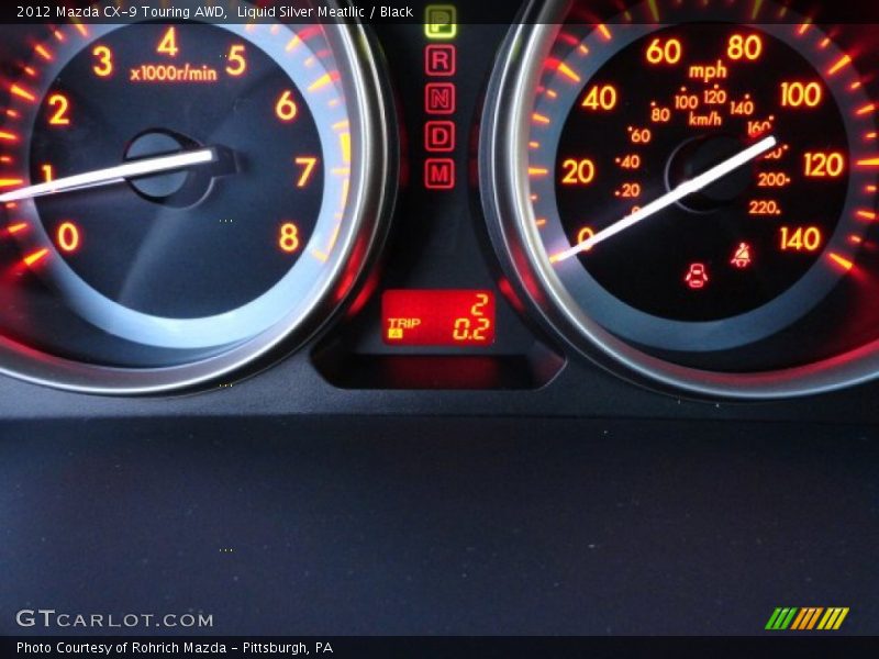 Liquid Silver Meatllic / Black 2012 Mazda CX-9 Touring AWD