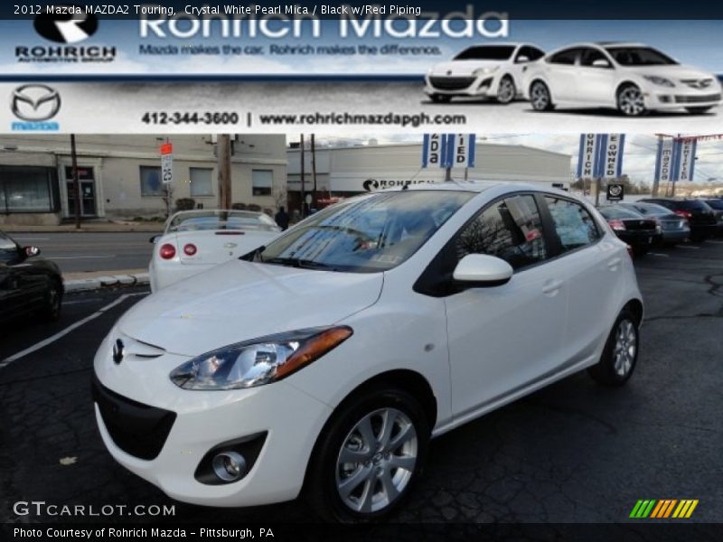 Crystal White Pearl Mica / Black w/Red Piping 2012 Mazda MAZDA2 Touring