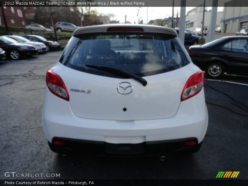 Crystal White Pearl Mica / Black w/Red Piping 2012 Mazda MAZDA2 Touring