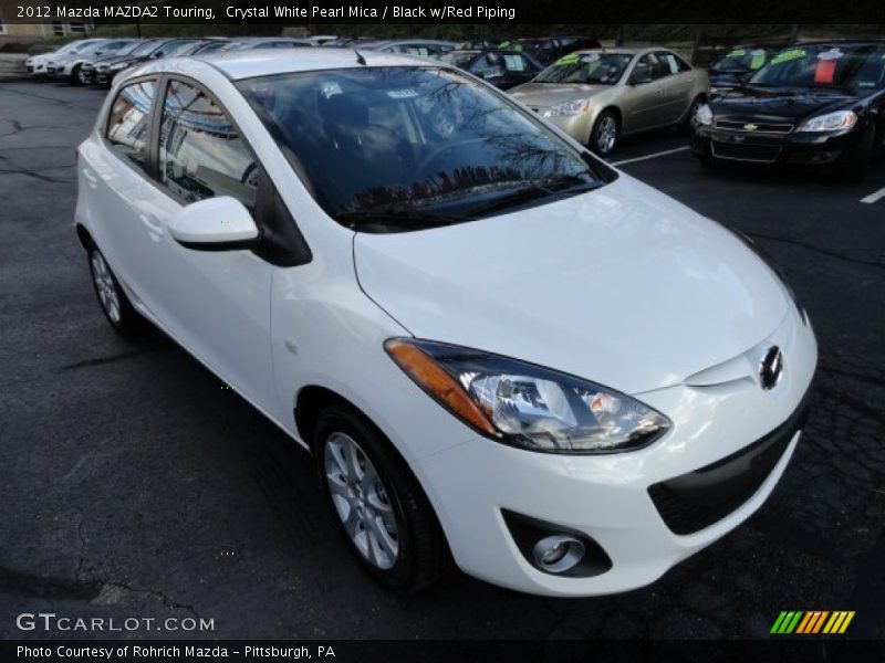 Crystal White Pearl Mica / Black w/Red Piping 2012 Mazda MAZDA2 Touring