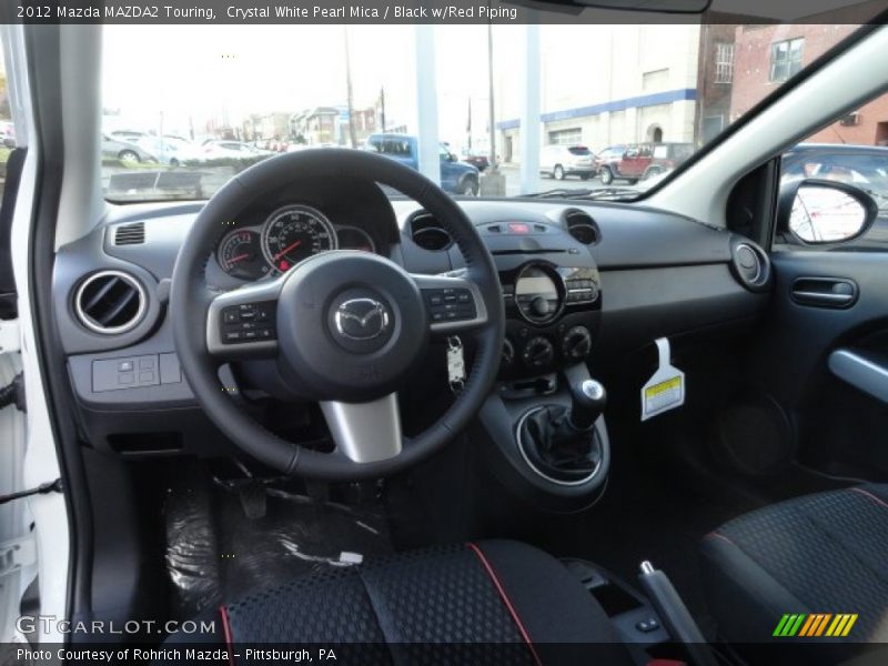 Crystal White Pearl Mica / Black w/Red Piping 2012 Mazda MAZDA2 Touring