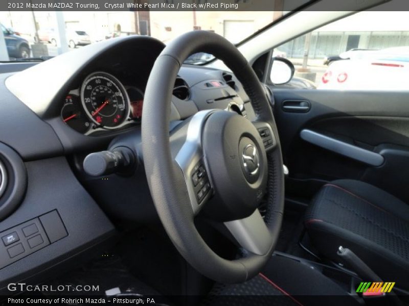 Crystal White Pearl Mica / Black w/Red Piping 2012 Mazda MAZDA2 Touring