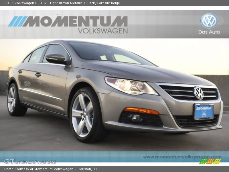 Light Brown Metallic / Black/Cornsilk Beige 2012 Volkswagen CC Lux