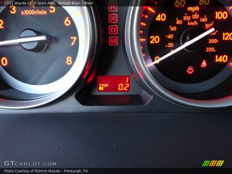 Brilliant Black / Black 2012 Mazda CX-9 Sport AWD