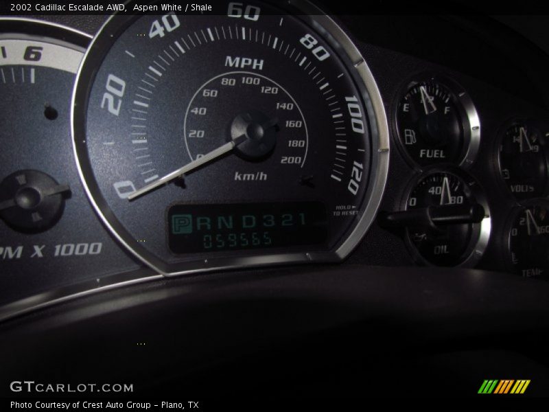 Aspen White / Shale 2002 Cadillac Escalade AWD