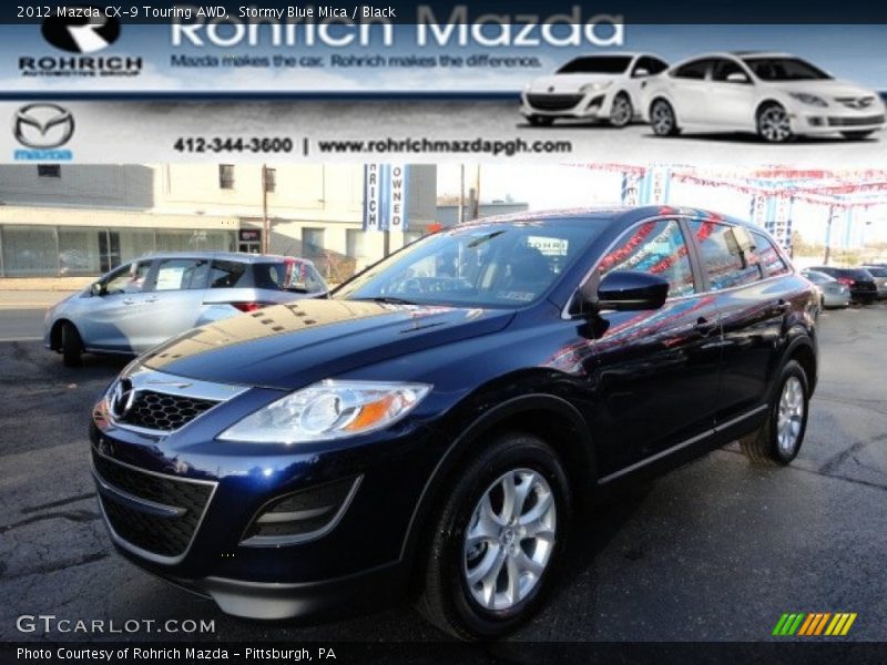 Stormy Blue Mica / Black 2012 Mazda CX-9 Touring AWD