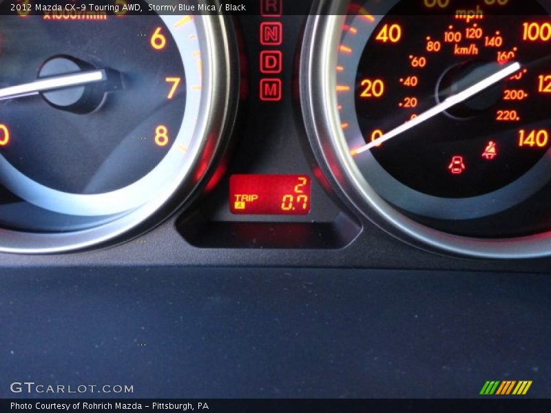 Stormy Blue Mica / Black 2012 Mazda CX-9 Touring AWD