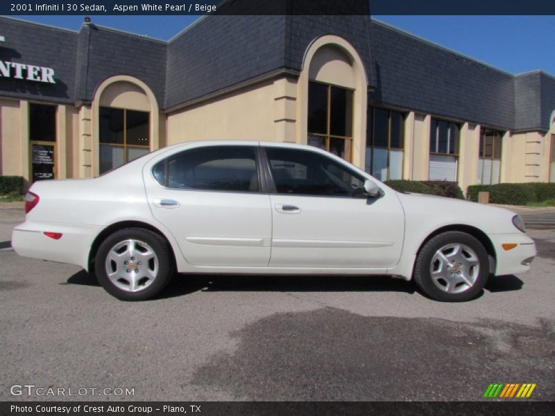 Aspen White Pearl / Beige 2001 Infiniti I 30 Sedan