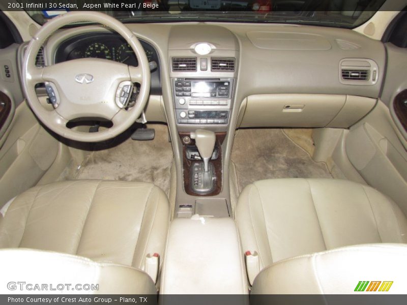 Aspen White Pearl / Beige 2001 Infiniti I 30 Sedan
