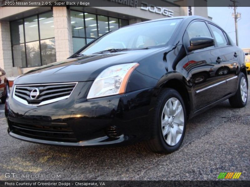 Super Black / Beige 2010 Nissan Sentra 2.0 S