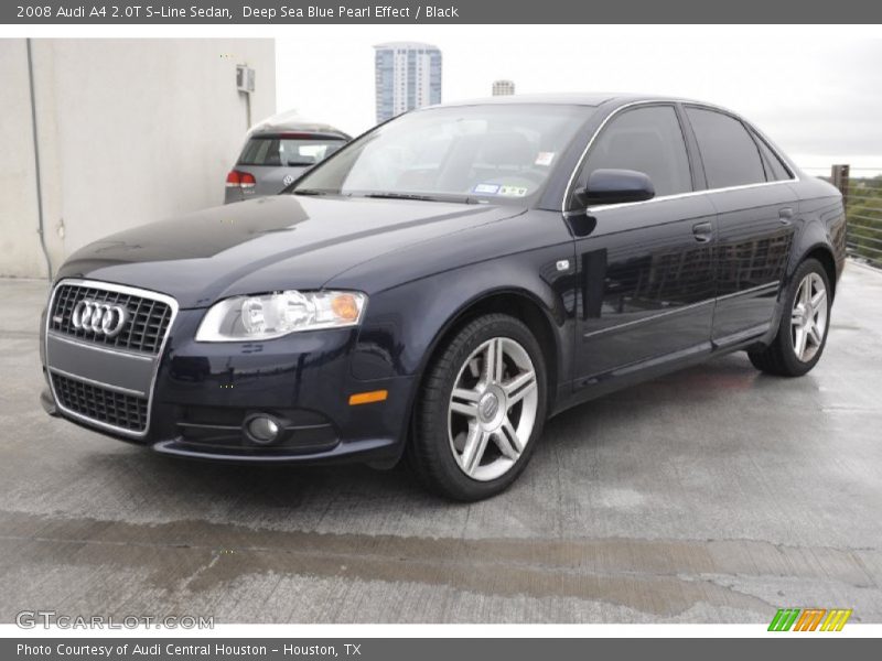 Deep Sea Blue Pearl Effect / Black 2008 Audi A4 2.0T S-Line Sedan
