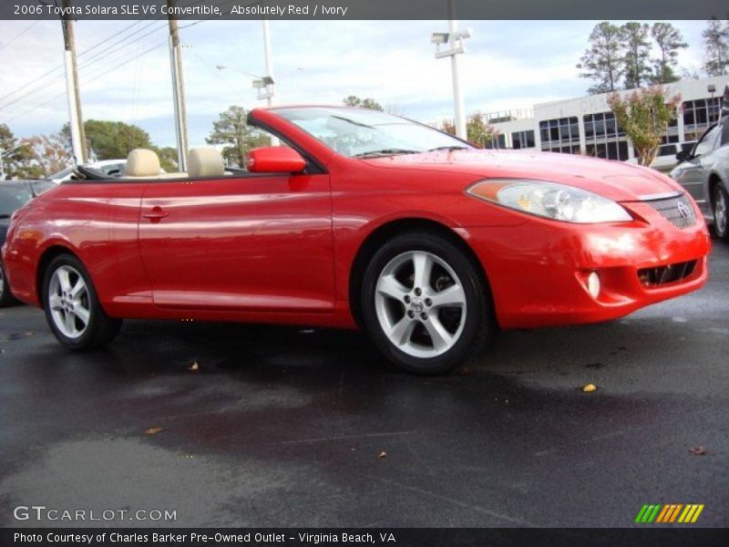 Absolutely Red / Ivory 2006 Toyota Solara SLE V6 Convertible